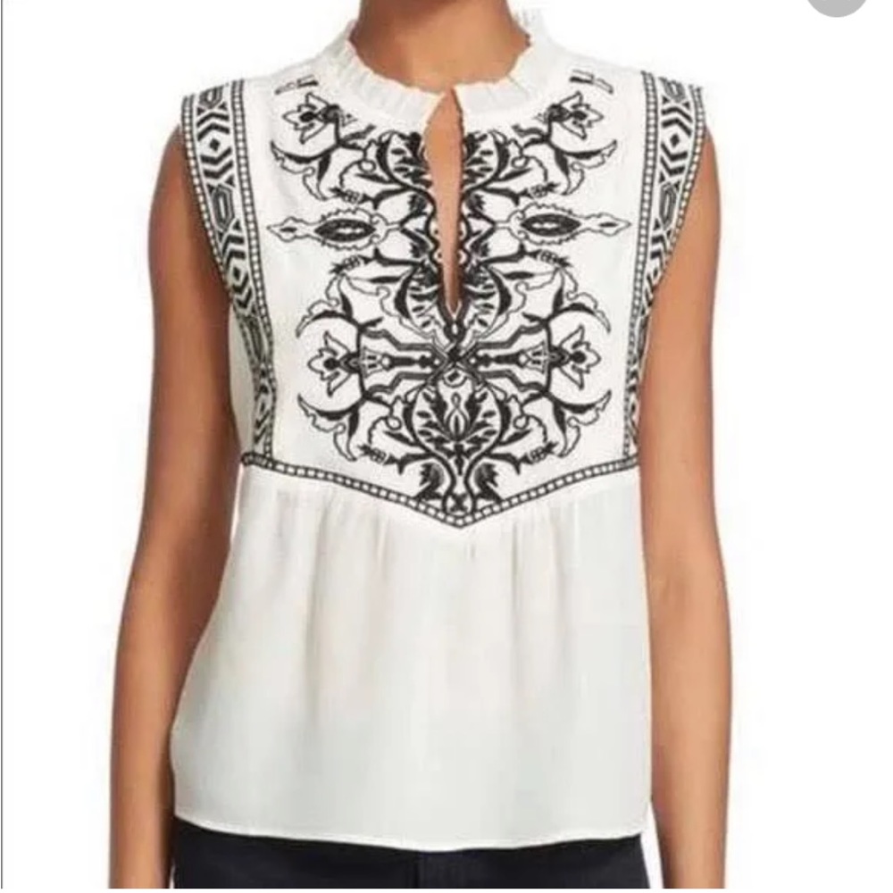 New with tags Rebecca Taylor embroidered top